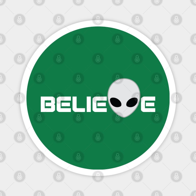 Grey Alien Believe Magnet by Brightfeather
